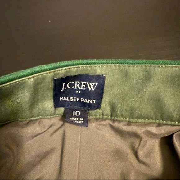 J. Crew Kelsey Green Wide-Leg Pants - Picture 4 of 7